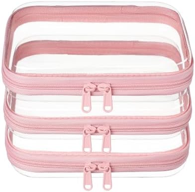 3-PCS Medium Clear Hard Shell Zipper Pouches by WELPIRT