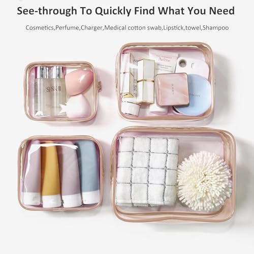LETGO Clear Toiletry Bag, 4 Packs TSA Approved Water resistant Quart Size - Image 3