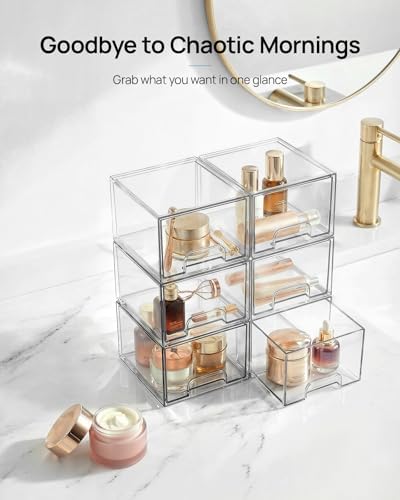 Vtopmart 12 Pack Small Clear Stackable Storage Drawers - Image 3