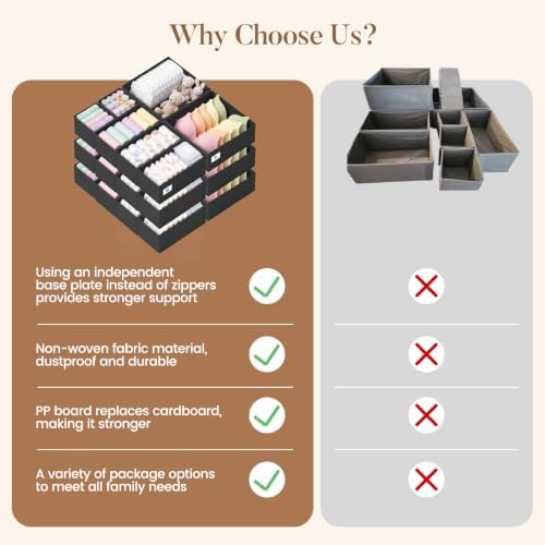 Drawer Organizer Storage for Clothes, 21 Pack - Image 6
