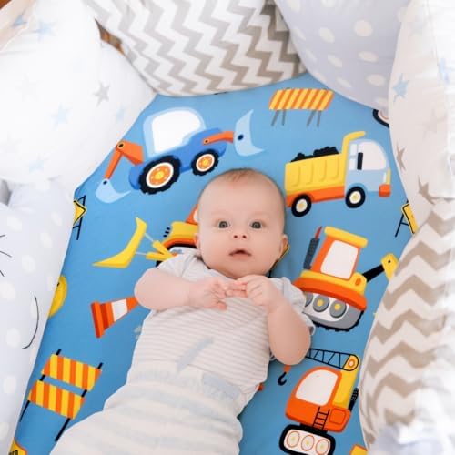 4 Pack Baby Boy Bassinet Sheets Set Soft Fitted Baby Boy Mattress Covers - Image 5