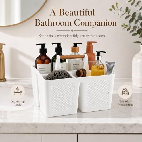 Haundry Plastic White Shower Caddy Basket - Image 4
