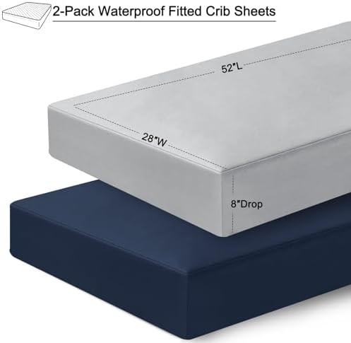 david's kids Waterproof Crib Sheets Fitted 2 Pack, Ultra Soft Breathable Crib - Image 7