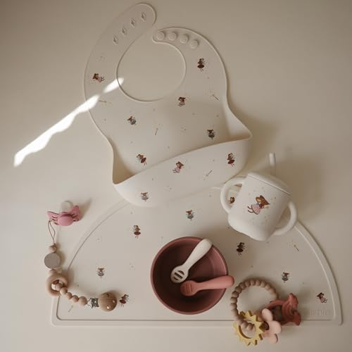 mushie Silicone Baby Bib | Adjustable Fit Waterproof Bibs - Image 6