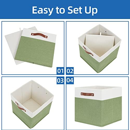 Temary 13 Inch Cube Storage Bin 4 Pack Fabric Storage Cubes Fabric Storage Bin - Image 6