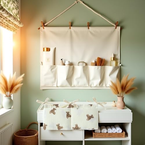 White Bedside Hanging Bags Milk Bottle Bib-Storage Crib Organizer Baby - Image 3