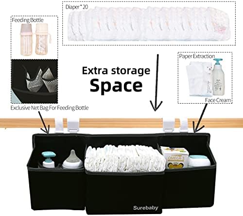 Hanging Baby Diaper Caddy, 3-in-1 Changing Table Diaper Organizer Holder - Image 3