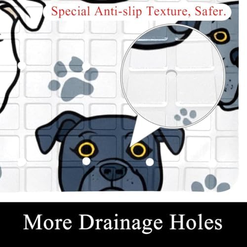 Shower Mat Non Slip, Dogs Head Paw Anti Slip Bath Mat - Image 2