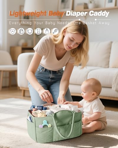 Marscamd Quilted Baby Diaper Caddy - Image 6