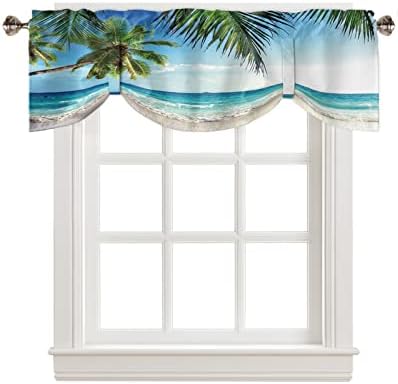Palms Tree Ocean Blackout Tie Up Valance Curtains by VandarllinHomeKitchenDecor