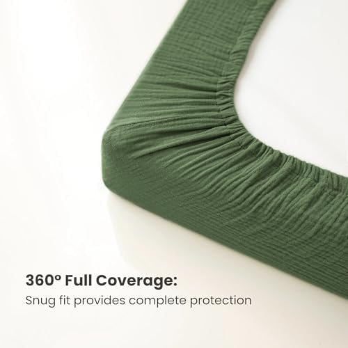 Konssy 100% Cotton Muslin Changing Pad Cover 2 Pack - Image 5