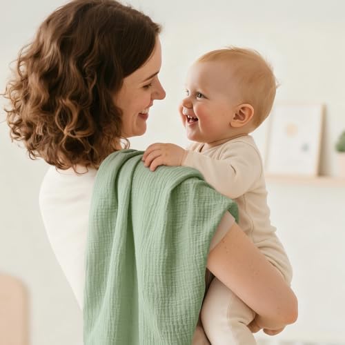 Muslin Receiving Blankets 5 Pack, Soft Swaddle Wraps - Image 2