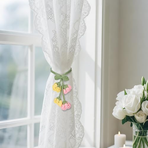 Flower Curtain Tiebacks, Cute Curtain Holdbacks - Image 3