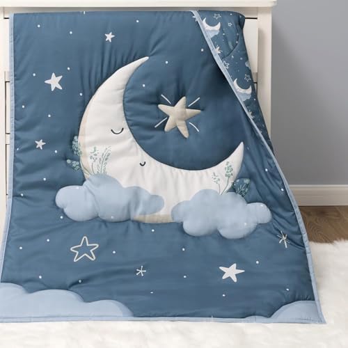 The Peanutshell 3 Piece Celestial Serenity Baby Crib Bedding Set Boy Nursery - Image 5