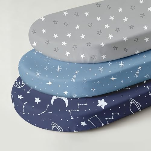 Baby Bassinet Sheets Girl Boy, 3 Pack Fitted Bassinet Sheet - Image 6