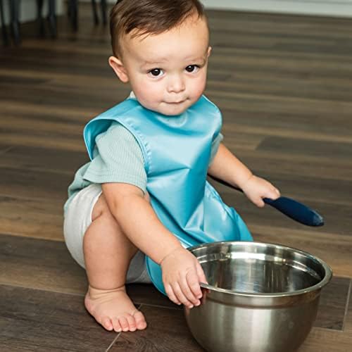Tiny Twinkle Mess Proof Baby Bibs | 2 Pack Waterproof Toddler Bib - Image 4