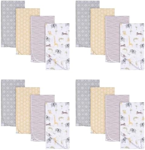 Gerber Unisex Baby 100% Cotton Flannel Receiving Blankets 30x30 Inches by Gerber