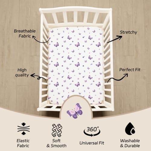 4 Pack Butterfly Baby Crib Sheets - Image 6