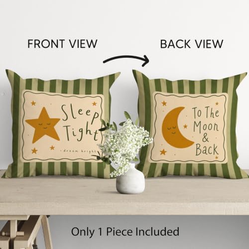 kdqua Moon and Star Nursery Pillow Cover 18x18 Double-Sided, Kids Bedroom - Image 2
