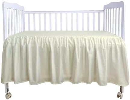 Crib Bed Skirt 28” x 52” with 14” Drop – Split Corners Dust Ruffle, Microfiber - Image 2