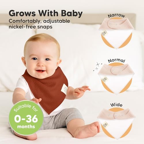 KeaBabies 8pk Organic Baby Bandana Bibs - Image 4