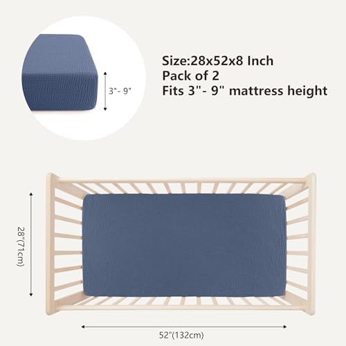 Bearmoss Muslin Crib Sheets 100% Cotton Baby Crib Sheets Fitted - Image 3