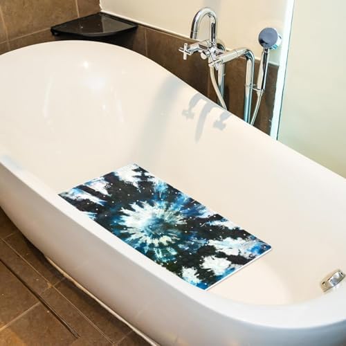 Bathtub Mat Non Slip 26.8x15.1 Inch, Tie Dye Print Shower Mat - Image 5