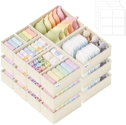 Drawer Organizer Storage for Clothes, 21 Pack by SIXDOVE