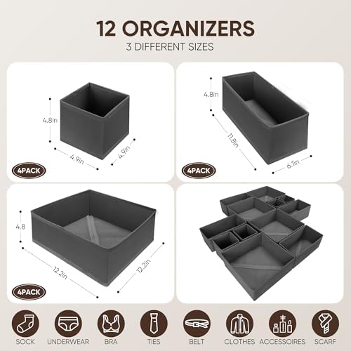 12 Pcs Drawer Organizer Clothes – Dresser Organizers - Image 2