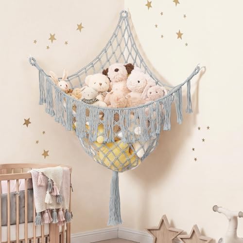 Lare Stuffed Animal Storage Hammock Corner Net by PrimZootyDesign