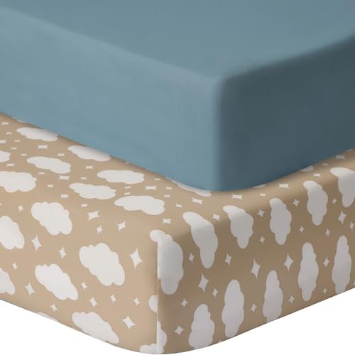 GUNTAIL Pack and Play Sheets Fitted, 2 Pack Pack n Play Sheets by GUNTAIL