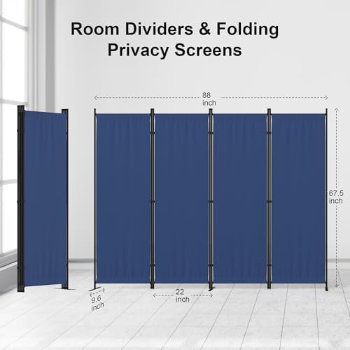 Partition Room Divider 4 Panel Portable Wall - Image 2