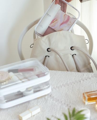 CoiiJoii 6PCS Clear Hard Shell Zipper Case, Portable Cosmetic Bag - Image 4