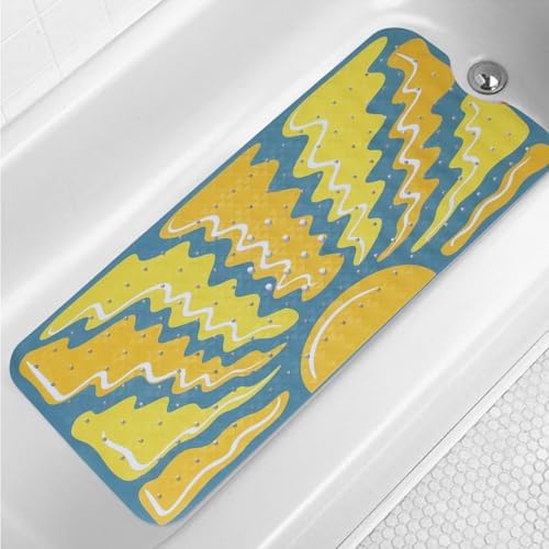 Sun Bathtub Mat Non Slip for Kids 40x16in Extra Long Anti Slip Bath Mat for Tub by Denifeiya
