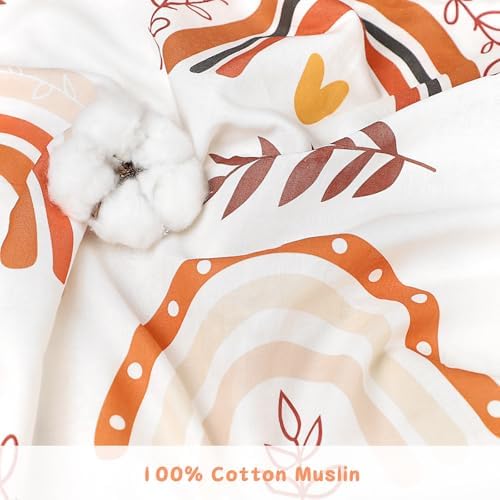 Pea Pod Muslin Toddler Bedding Set Rainbow 3-Piece - Image 2