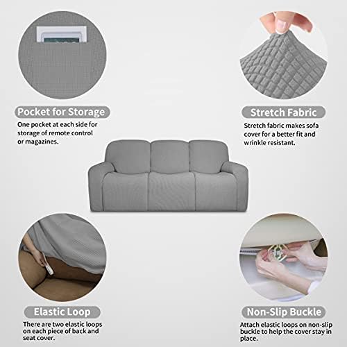 Easy-Going 100% Dual Waterproof Recliner Sofa Cover, 8-Pieces Stretch Relining - Image 5