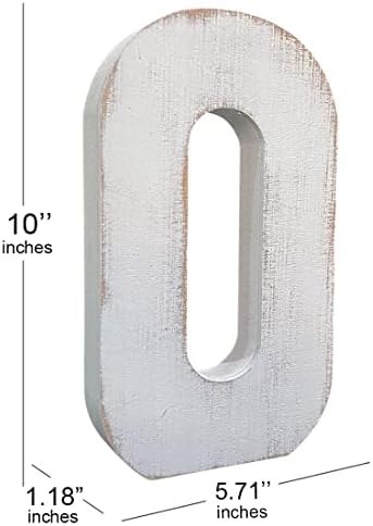 ABELOTS Large Wood Letter Distressed White Wash Alphabet Wall Décor Monogram - Image 3