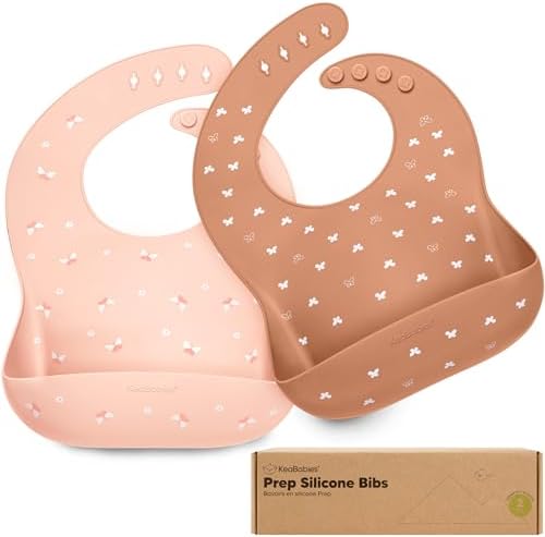 KeaBabies 2-Pack Silicone Bibs for Babies, Toddlers Girl by KeaBabies