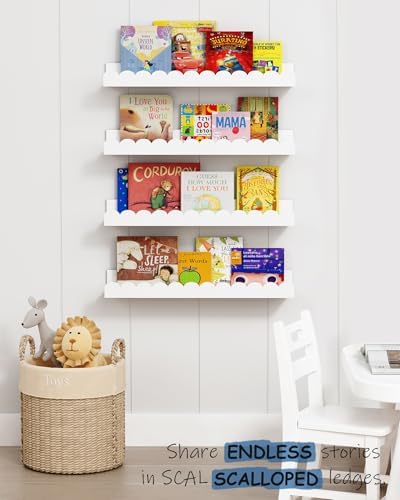 White Scalloped Nursery Floating Shelves - Image 2