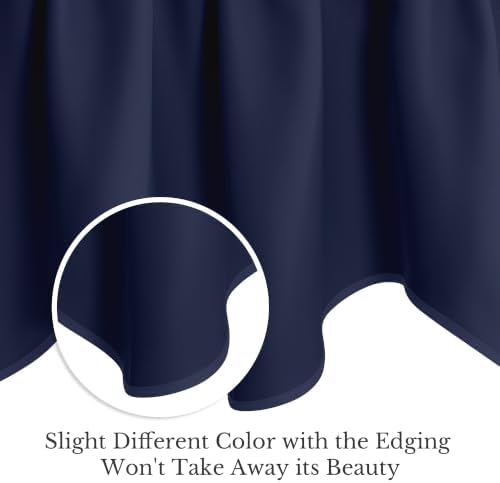 NICETOWN Navy Blue Blackout Curtain Valance Tier - Image 4