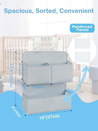 Hanging Diaper Organizer for Bassinet/Crib/Playpen/Playard – Hold 80+ Diapers - Image 4