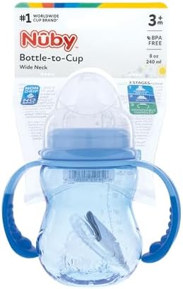 Nuby 3 in 1 Baby Bottle to Training Sippy Cup - 8 oz - Spill-Proof Toddler - Image 3