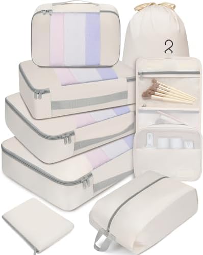 BAGAIL 6 Set/8 Set/10 Set Packing Cubes Various Sizes Packing Organizer by BAGAIL