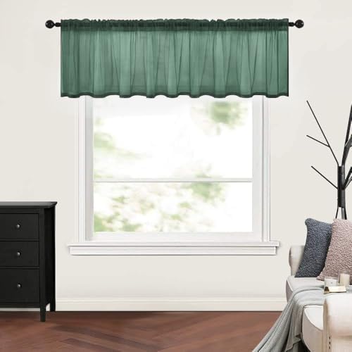 MIULEE Dark Green Window Valance 1 Panel 54W x 18L by MIULEE