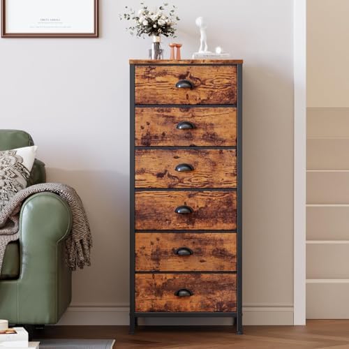 Furnulem Dresser for Bedroom, 6 Bins Tall Fabric Storage Drawers - Image 2