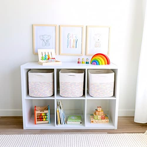 NaturalCozy Storage Cubes 11 Inch Cotton Rope Woven Baskets - Image 3