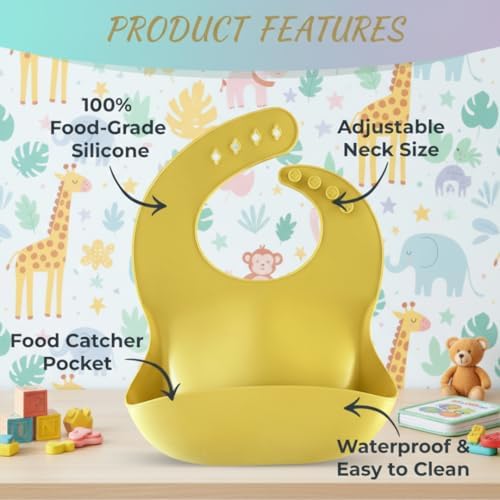 Silicone Baby Feeding Bibs – Waterproof, Soft & Adjustable - Image 3