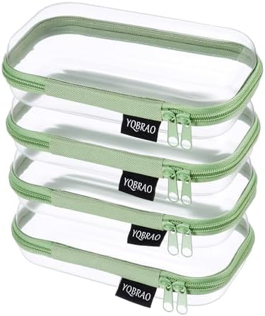 YQBRAO Clear Hard Shell Zipper Cases, 4 Small Cable Organizers by Unknown