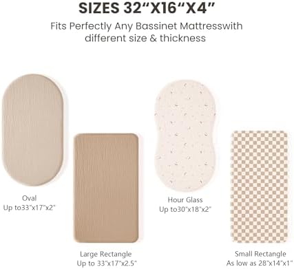 Konssy 2 Pack Muslin Bassinet Sheets - Image 6