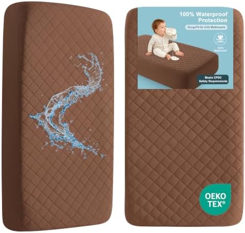 BEDSUM 2-Pack Waterproof Crib Mattress Protector by BEDSUM